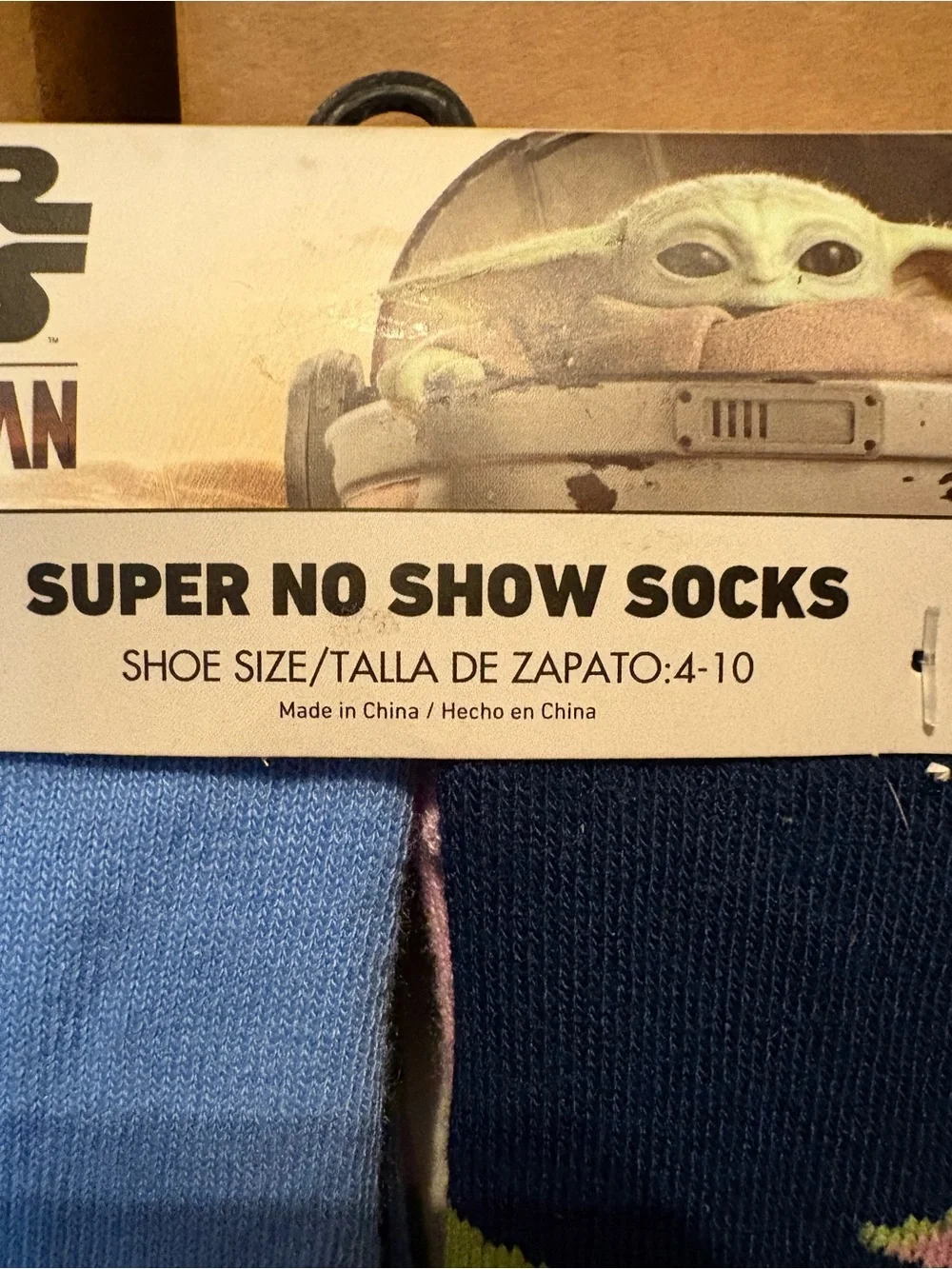 Star Wars The Mandalorian Grogu No-Show Socks - Blue & Navy